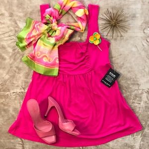 Boston Proper Pink Babydoll Tank Top